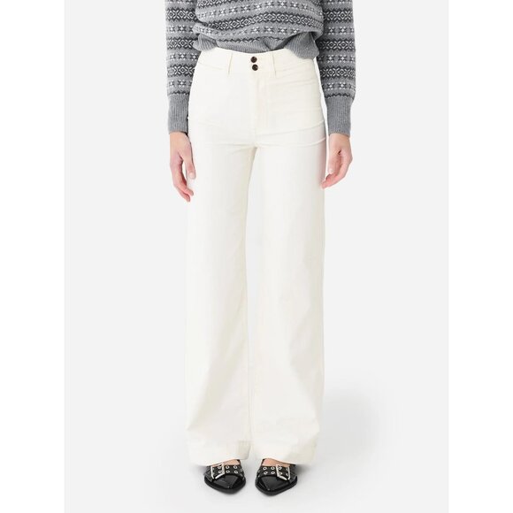 FAHERTY Stretch Cord Wide Leg Pants Size 30 Egret Corduroy High Rise - Picture 3 of 15